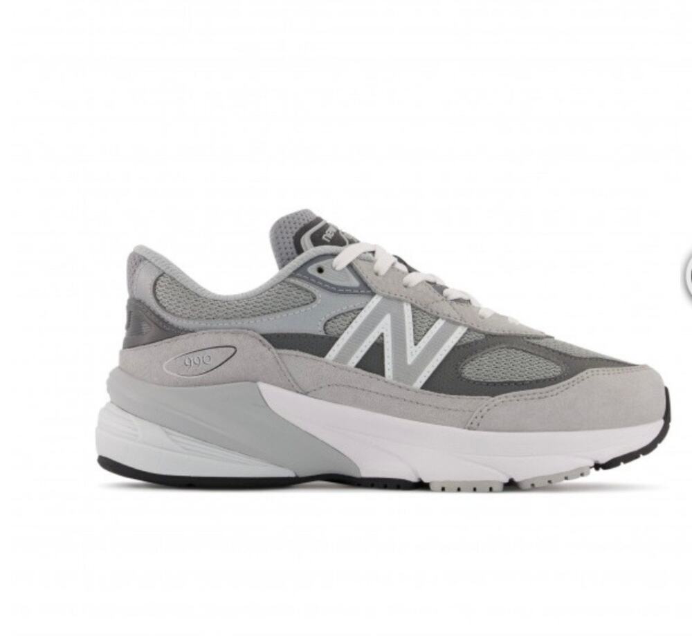 New Balance Big Kids FuelCell 990v6 Grey Silver Running Shoes Size 6